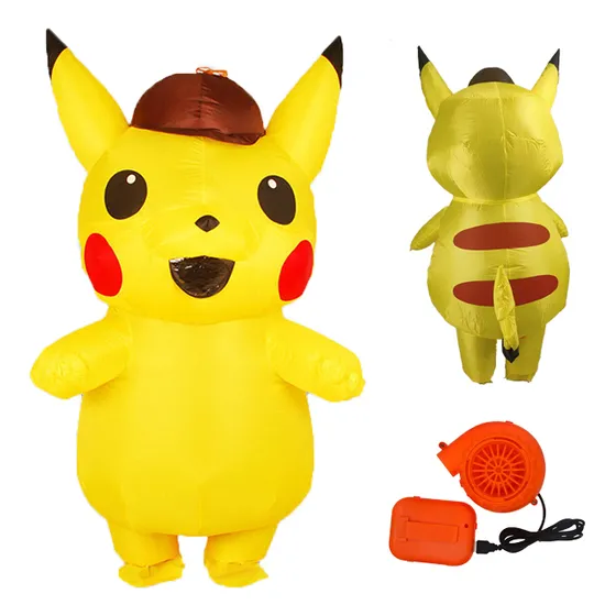 Disfraz Inflable Amarillo Mascota Pikachu Anime Cosplay