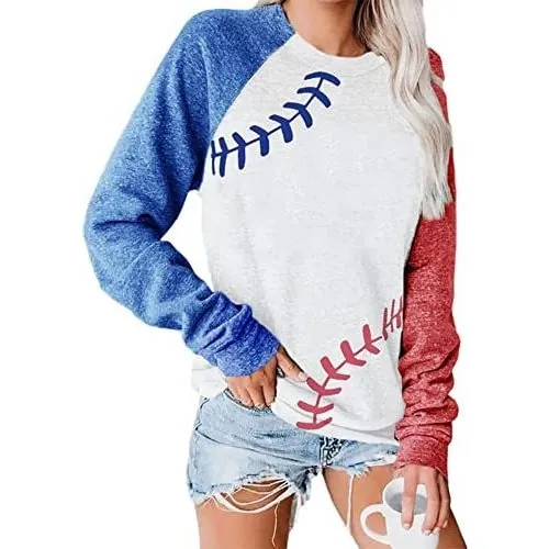 Tops De Béisbol Para Mujeres Raglan Camisa De Manga Lxh4f