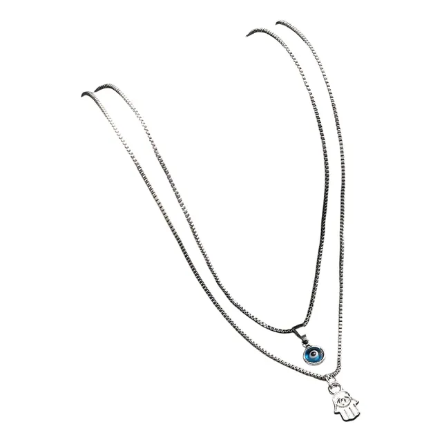 Collar Doble Ojo Turco Mujer