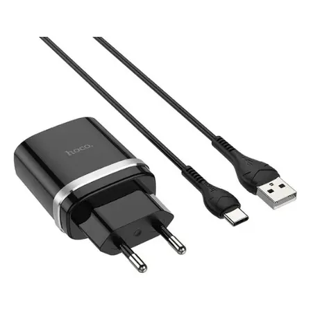 Cargador Tipo C Hoco C12q 18w Usb-c Carga Rápida Negro