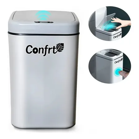 Lixeira Inteligente 20 Litros Sensor Automático Versátil Para Banheiro E Cozinha Cor Cinza Com Design Elegante E Funcionalidades Práticas