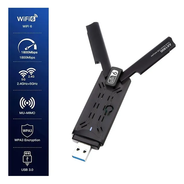 Antena Wifi Usb 3.0 De 1800mbps Receptor Wifi Con Banda Dual