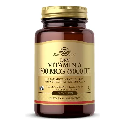 Suplemento Solgar De Vitamina A Seca 1500 Mcg (5000 Iu) 100
