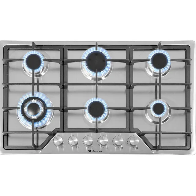Parrilla Estufa Electrica Con 6 Quemadores Alimentación A Gas Lp Y Natural Acero Inoxidable Gutstark