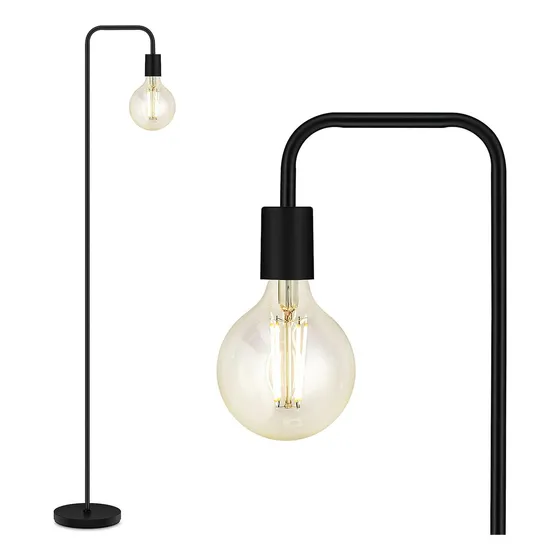 Lámpara De Piso Moderna Para Sala Modelo Polo Estructura Negro