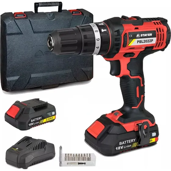 Taladro Atornillador Percutor Inalambrico Stayer + Accesorio