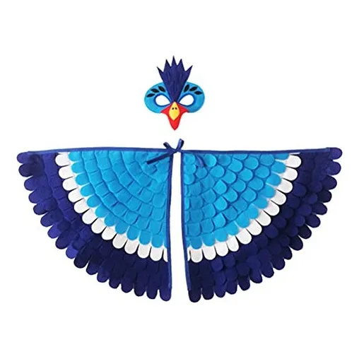 Disfraz De Pájaro Pavo Real Con Alas Y Máscara De Búho