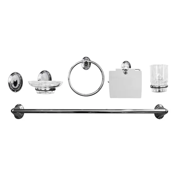 Fleximatic 4202 Juego De Accesorios P/baño Plus Zinc-cristal Color Plateado
