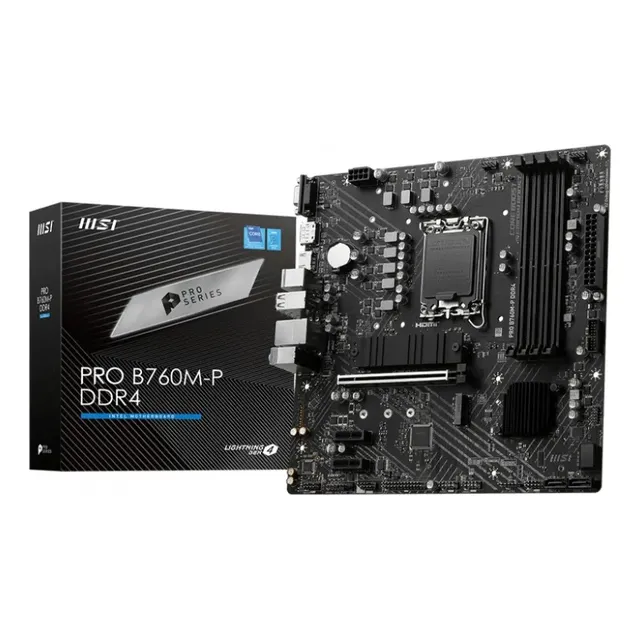 Placa-mãe MSI PRO B760M-P LGA1700 DDR4 Micro ATX preta