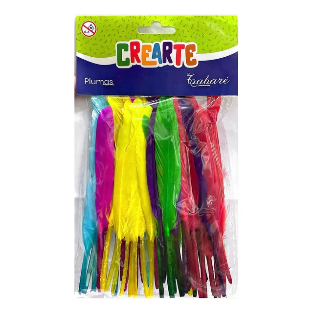 Pack 50 Plumas De Colores Surtidos 10 A 14 Cm Largo Crearte