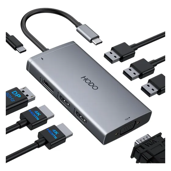 Docking Station Usb-c 100w Adaptador 4k Hdmi Displayport