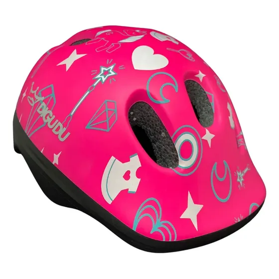 Capacete Infantil Digudu Rosa Ajustável para Bicicleta Patins Skate