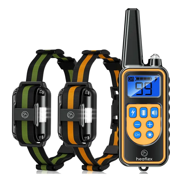 2 Collares Entrenamiento Eléctrico Perro Control Remoto Ip67