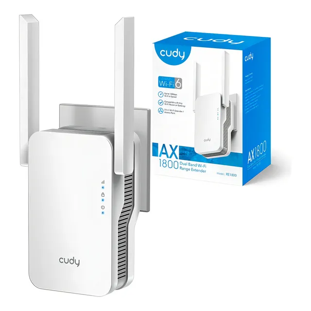 Extensor Repetidor Wifi Cudy Ax1800 2.4 Y 5 Ghz Rj45 Dimm