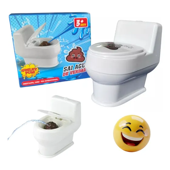 Vaso Sanitário De Brinquedo Pegadinha Joga Jato Água Na Cara Branco