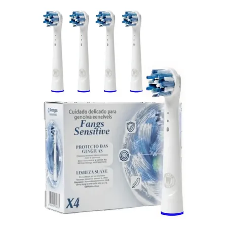 Kit Refil Escova Eletrica Sensitive Compativel Oral B Branco
