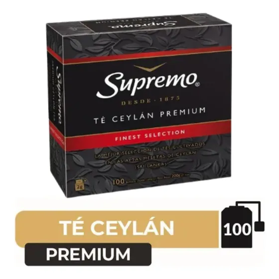 Té Ceylán Premium X100 Bolsitas 200g Supremo