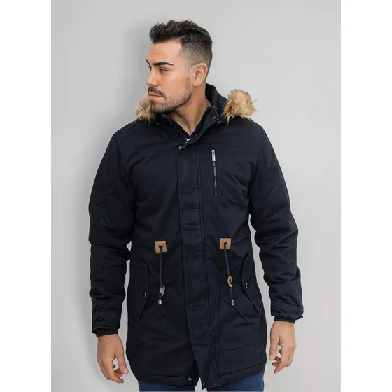 Campera Parka Hombre Gabardina I Run Con Piel
