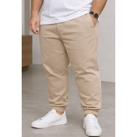 Calça Jogger Sarja Jeans Plus Size Masculina