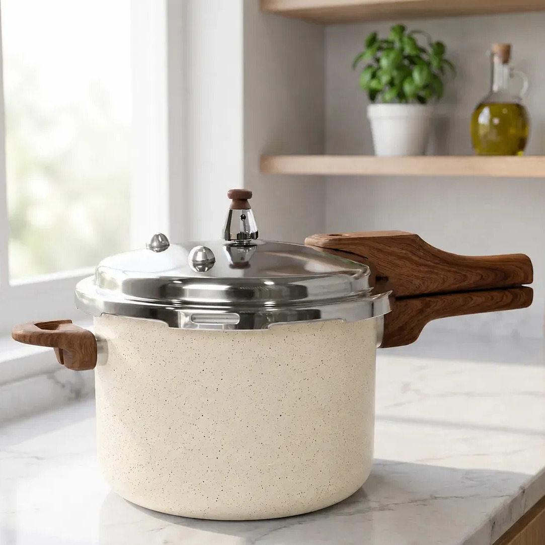 Panela Pressão 4,2l Indução Cerâmica 4 Válvulas Segurança Cor Creme Panela Pressão 4,2l Indução Cerâmica 4 Válvulas Segurança Cor Creme