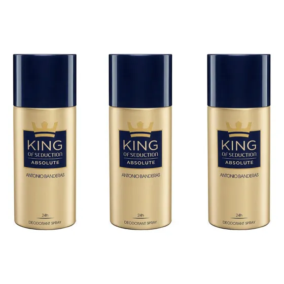 Kit 3 Desodorantes Bandeiras King Of Seduction Absolute