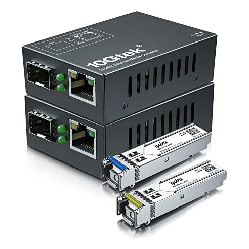 Pack De Convertidores De Fibra A Ethernet Gigabit - Plug & P