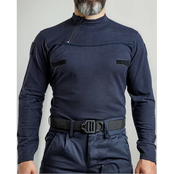 Remera Mangas Largas Con Cierre Policial Pique Premium