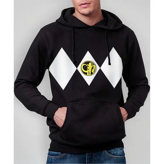 Sudadera Negra Con Gorro Diseño Power Ranger Black