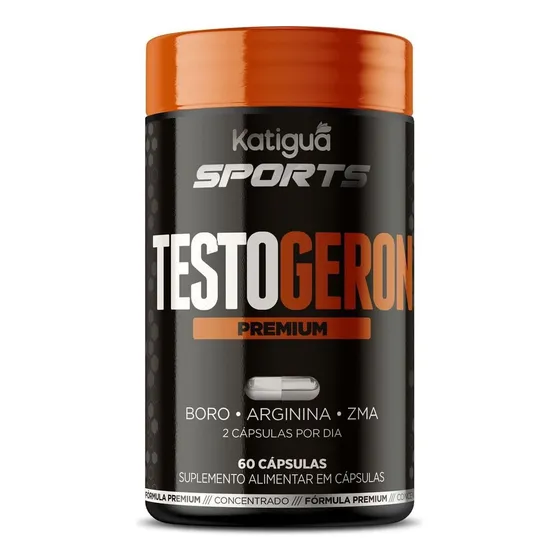 Suplemento Testogeron Premium Katiguá Boro Arginina ZMA 60 Cáps