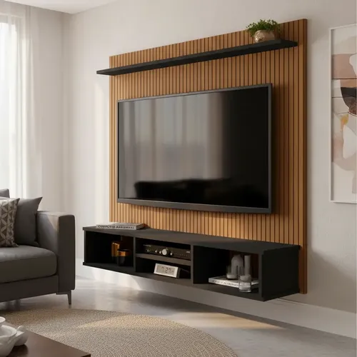 Rack Sala Tv 60 Pol Orgânico 160cm Émile Off White Cinamomo