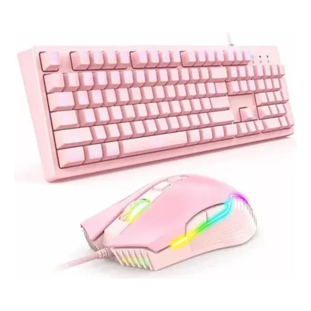 Teclado Gamer Rosado Más Máuse Onikuma (g25 +cw905)