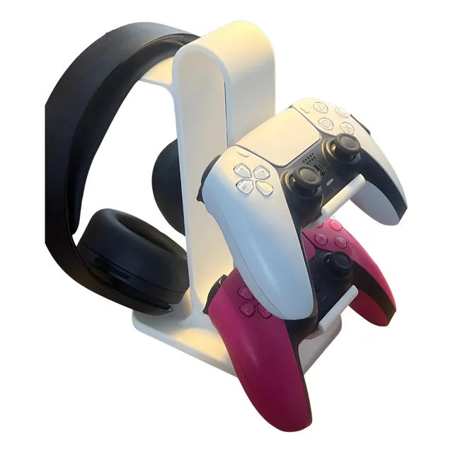 Base Soporte De Control Play Ps4 Ps5 Xbox+base Audifonos Blanco