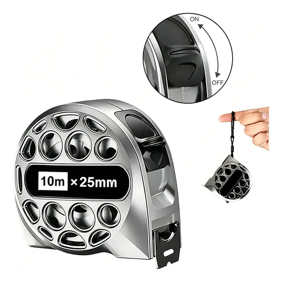 Trena Fita Métrica Aço Inox Retrátil Prova D'água 10m*25mm