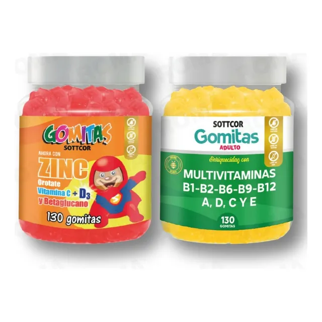 Gomitas Zinc Orotate Niños + Gomitas Multivitaminas 130und