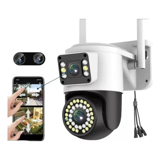 Cámara Ip Exterior Doble Visión  Para Wifi 2g, App Yoosee 