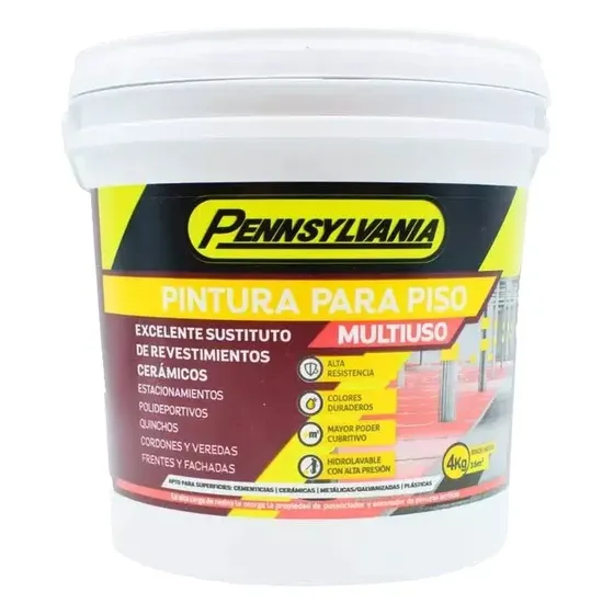 Pintura Para Pisos Color Grafito 4 Kilos Pennsylva | Cuotas sin interés