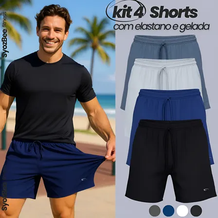4 Shorts Praia Bermuda Esporte Masculina Treino Academia