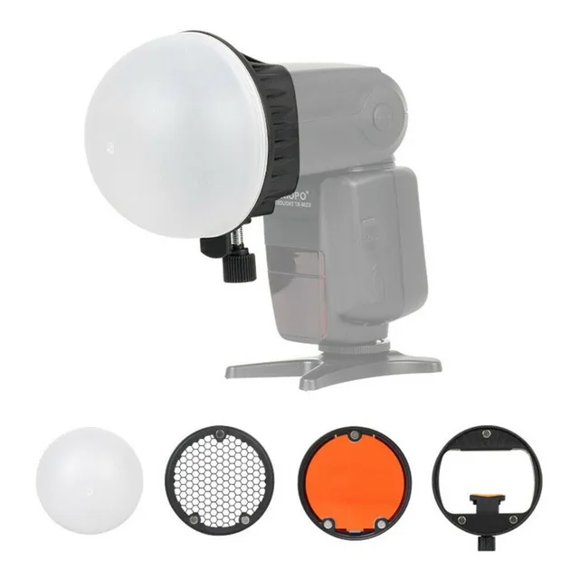 Difusor Domo P/ Flash Panal Abejas Filtros Colores Magnetico