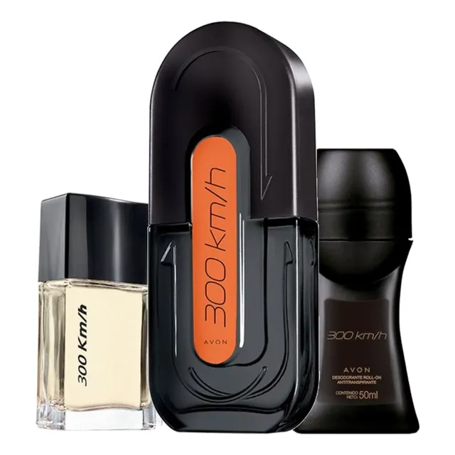300 Km/h Perfume De Hombre Con Mini Y Deo Roll On Avon