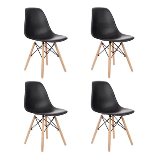 Cadeira De Jantar Henn Decorshop Charles Eames Dkr Eiffel Estrutura De Cor Preto 4 Unidades Decor Cadeira De Jantar Henn Decorshop Charles Eames Dkr Eiffel Estrutura De Cor Preto 4 Unidades Decor