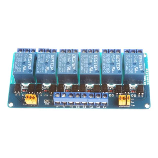 Módulo Relé 5v 6 Canales Optoacopladores High/low Alto/bajo