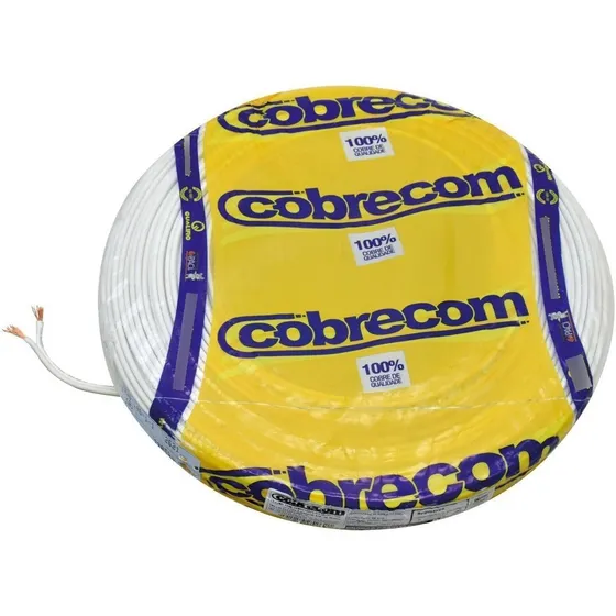 Fio Cabo Cordão Paralelo 2x0,5mm Cobrecom Rolo De 100 Metros
