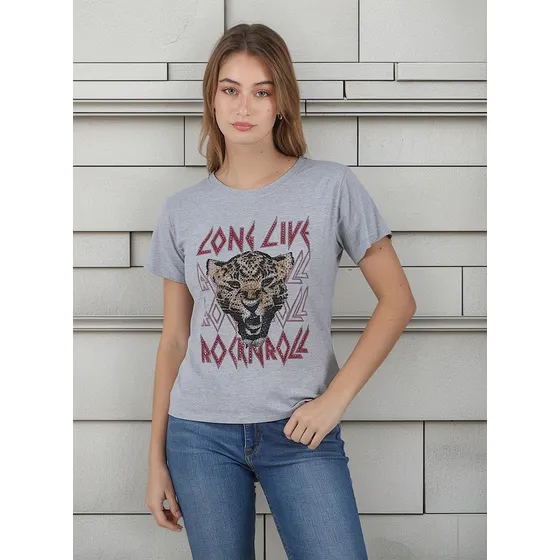 Remera Premium Long Live Rock Estampada Gu5109 Arizona