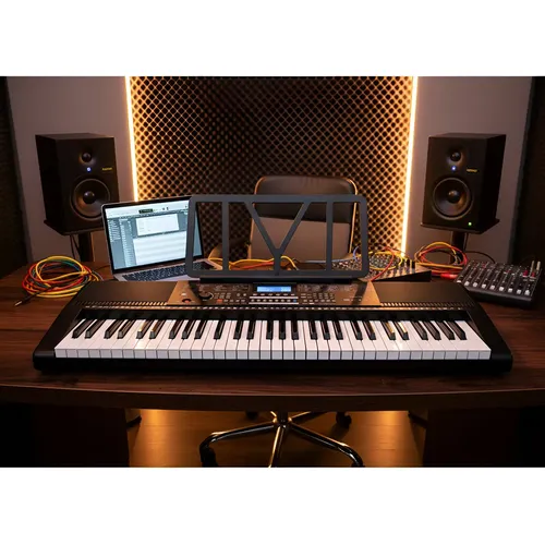 Kit Teclado Musical Kobe Kb-400 61 Teclas Sensíveis Capa + X Cor Kit Teclado Musical Kobe Kb-400 61 Teclas Sensíveis Capa + X Cor
