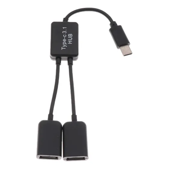 Qw Cabo Otg Usb-c Macho Para Usb 2.0 Duplo Fêmea