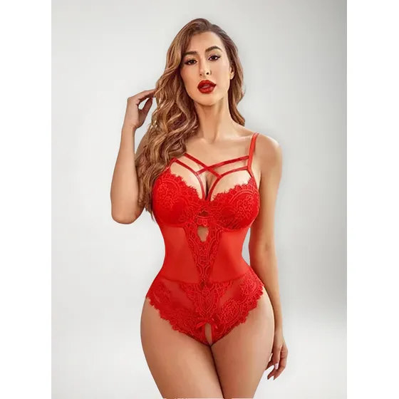 Body De Encaje Para Mujer, Lencería De Una Pieza