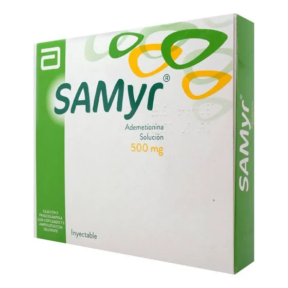 Samyr Solución Inyectable 500 Mg/5 Ml, 5 Frascos Ámpula + 5 Ampolletas Diluyente 5 Ml