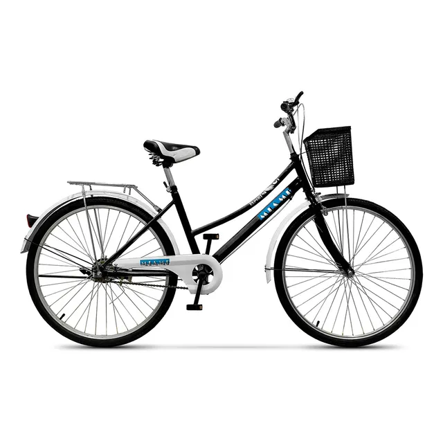 Bicicleta paseo femenina Expert Bikes Miami R26 color negro/blanco