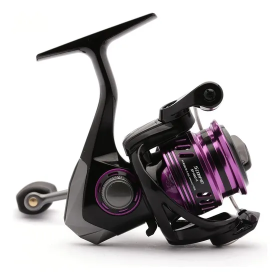 Reel Frontal Okuma Scorpio 3000a 5r 5.0 7kg Spinning Grafito Color Negro con Violeta Lado de la manija Derecho/Izquierdo