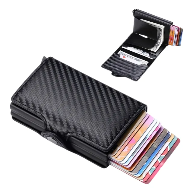 Billetera Tarjetero Premium 16 Tarjetas Fibra Carbono Rfid
